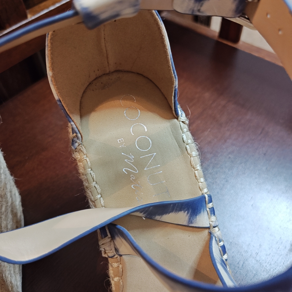 Stylish Coconuts by Matisse Blue Tie-Dye Platform Sandals Sz 10 Espadrille - Picture 3 of 13